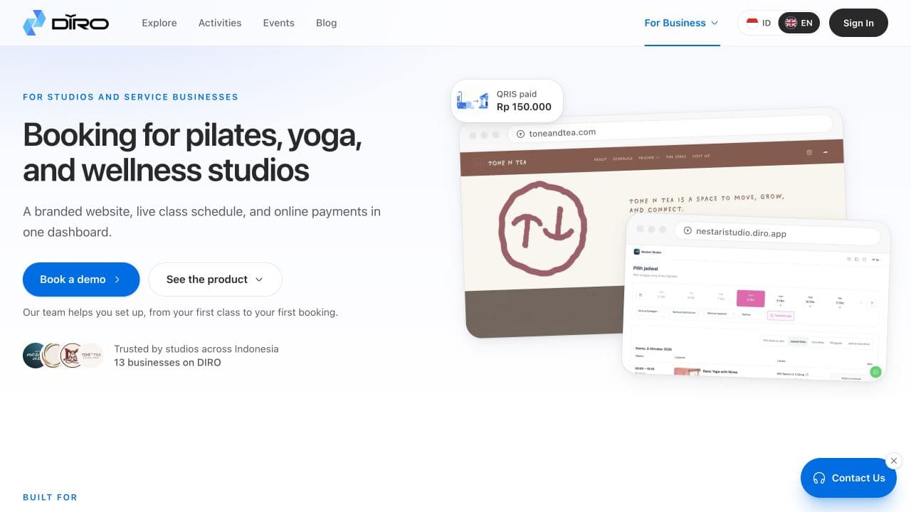 DIRO actual product interface