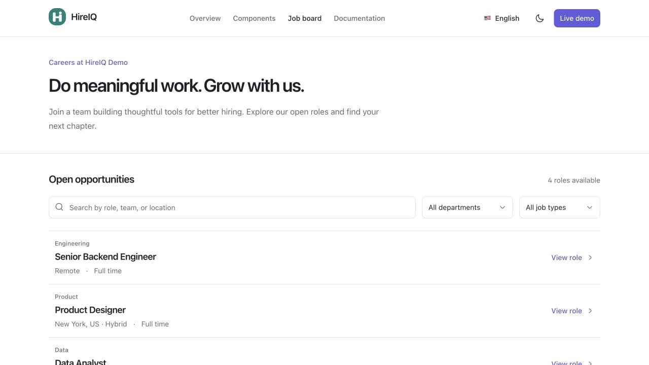 HireIQ actual product interface